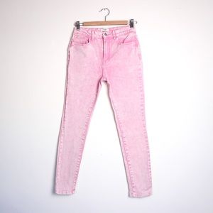 FOREVER‎ 21 Pink Acid Wash Skinny Jeans